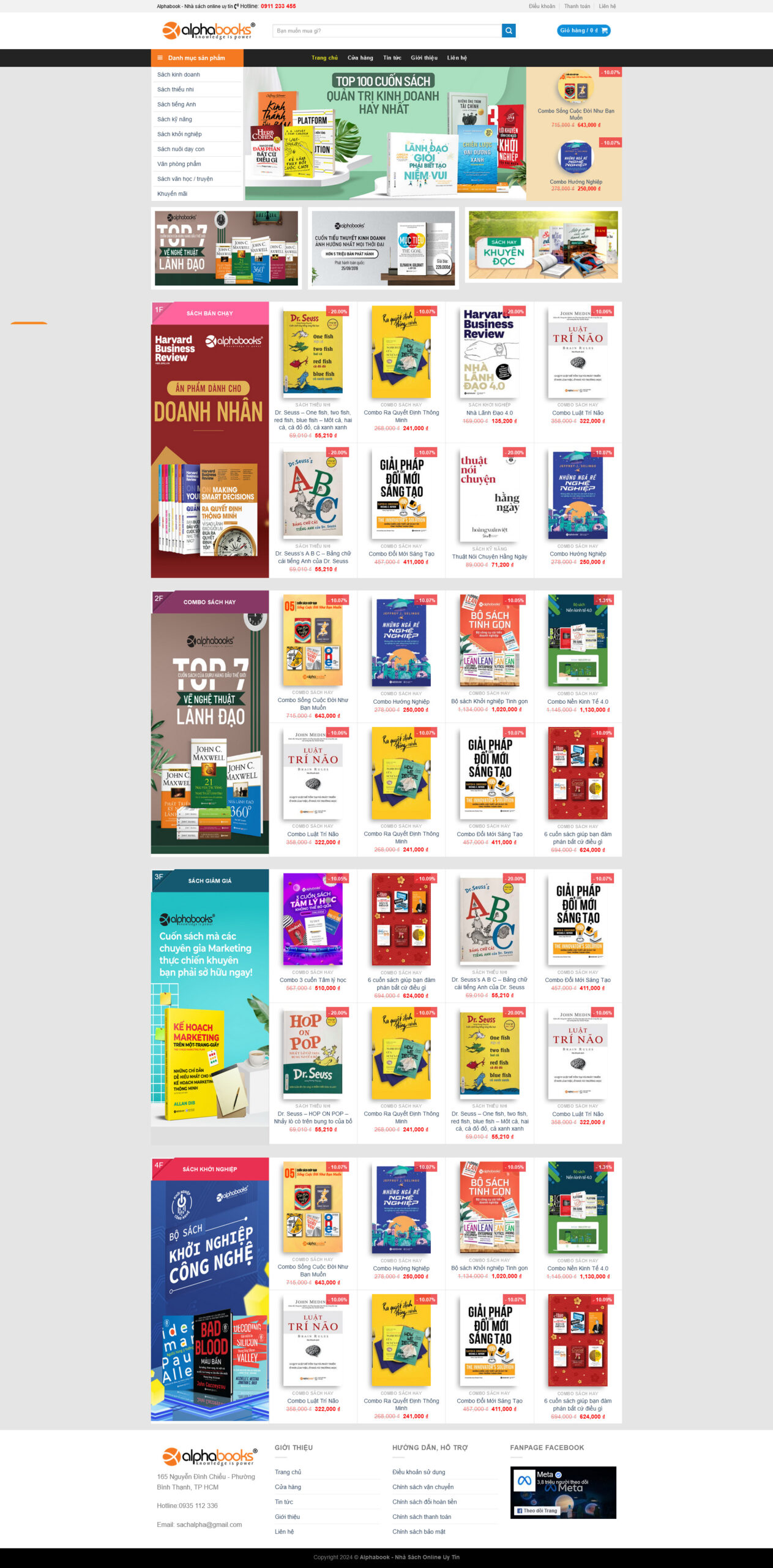 Website Shop Bán Sách giao diện bán sách online hiện đại, chuyên nghiệp