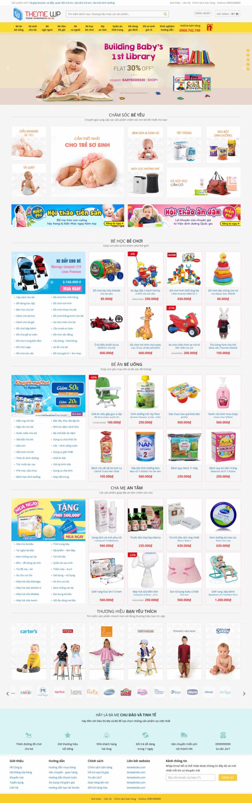 Website Shop Mẹ Và Bé giao diện website bán hàng mẹ và bé
