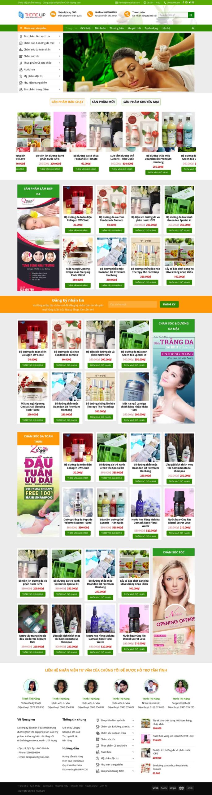 Website Shop Mỹ Phẩm 03 giao diện website bán hàng mỹ phẩm chuyên nghiệp với danh mục sản phẩm đa dạng