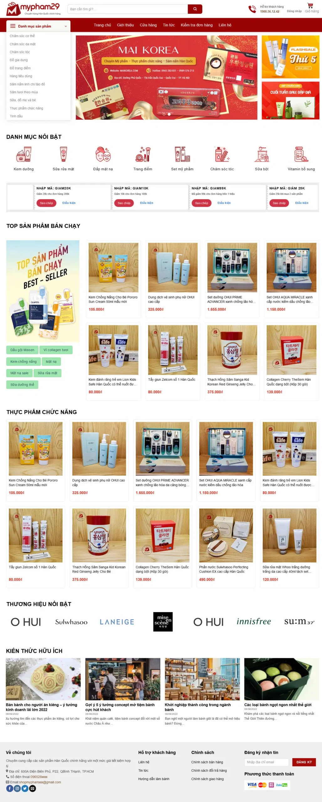 Website Shop Mỹ Phẩm 20 giao diện website bán mỹ phẩm chuyên nghiệp và hiện đại