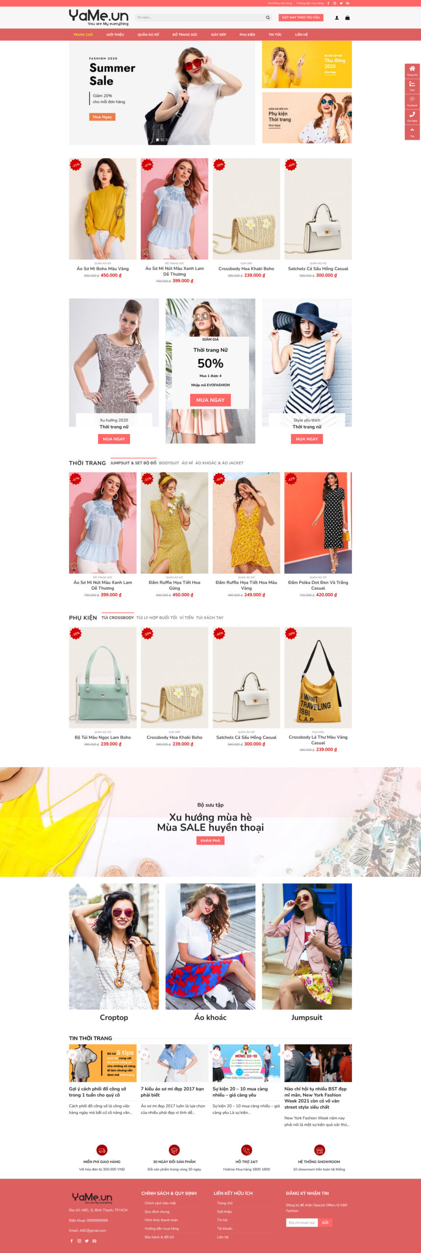 Giao diện Website Shop Quần Áo Thời Trang 21 – bố cục bán hàng thời trang hiện đại