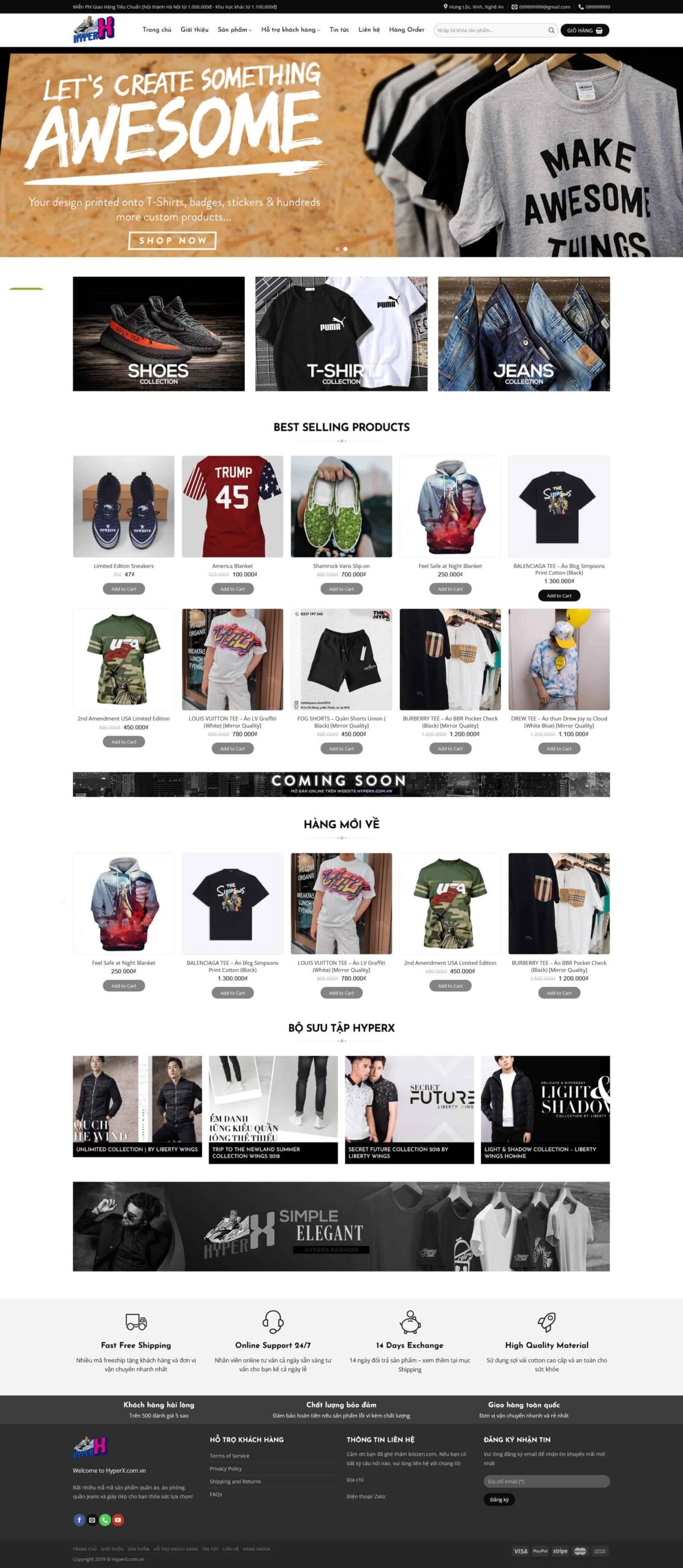 Website Shop Quần Áo giao diện bán hàng thời trang hiện đại, bố cục chuẩn SEO