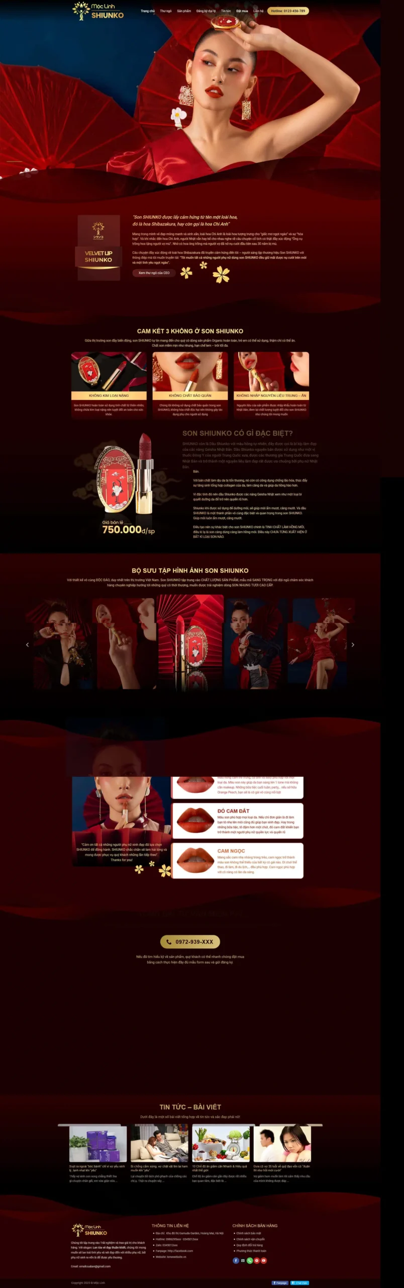 Website Shop Son Môi giao diện website bán hàng son môi cao cấp chuyên nghiệp