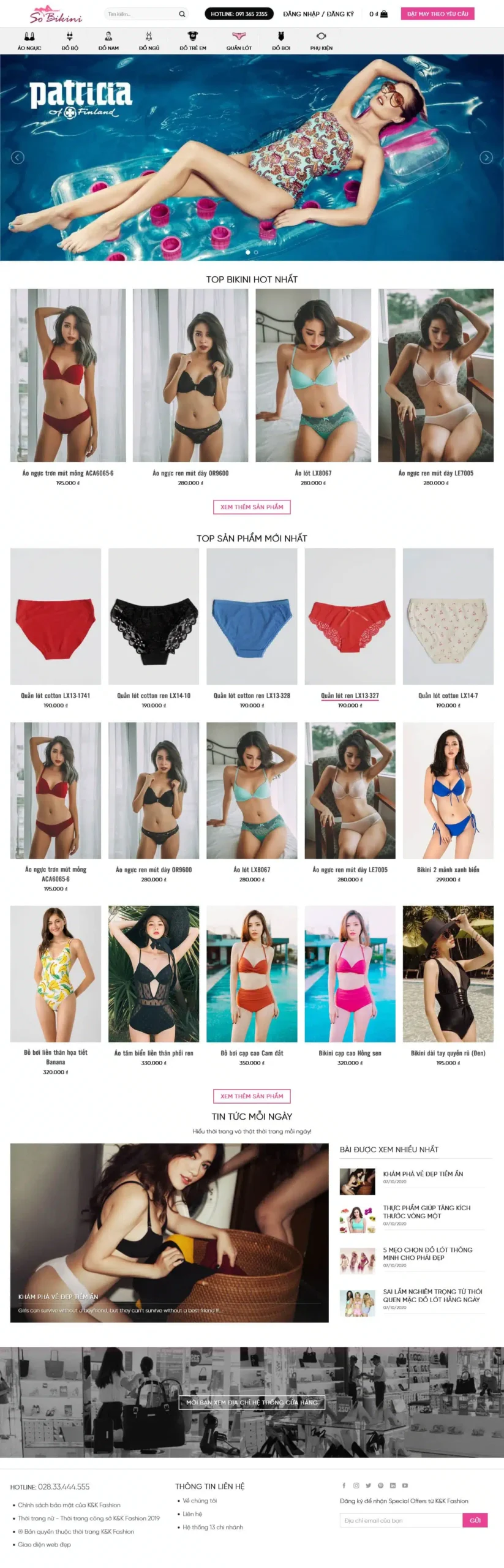 Website Shop Thời Trang Bán Bikini giao diện website bán bikini và đồ bơi nữ chuyên nghiệp