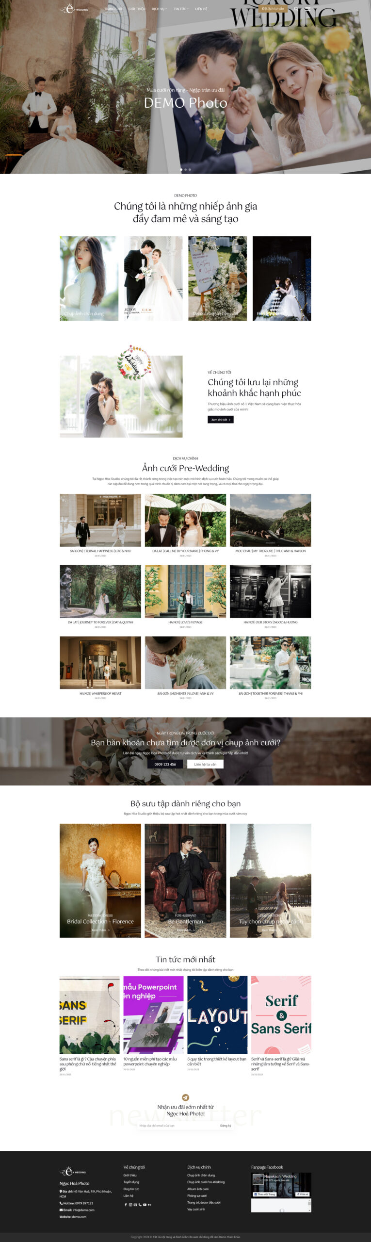 Website Studio Wedding giao diện website studio chụp ảnh cưới
