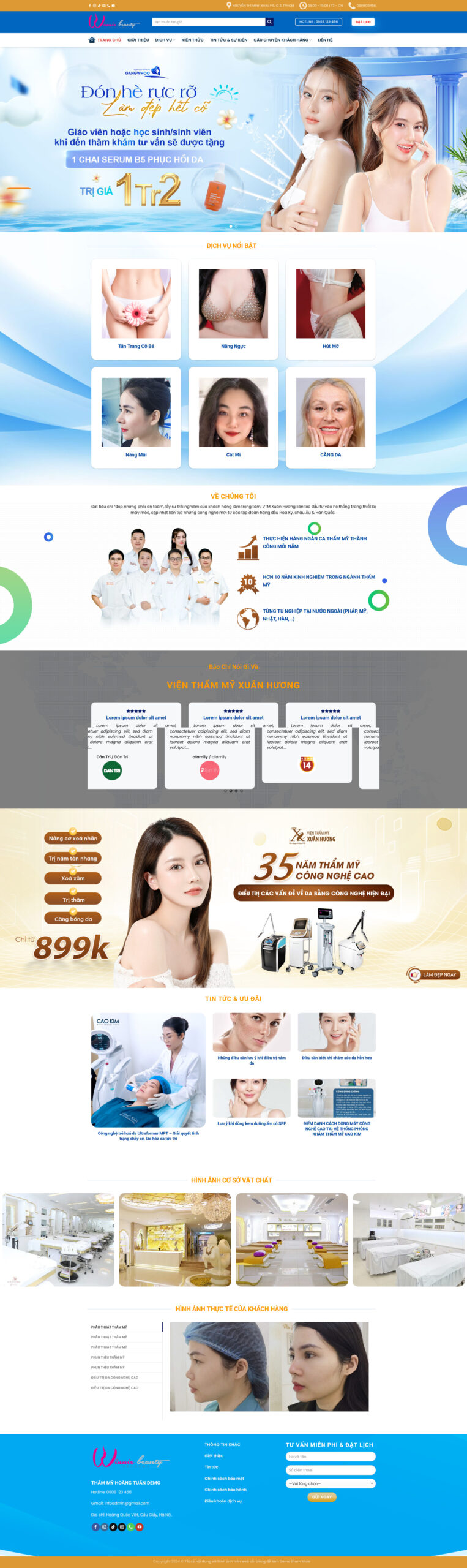 Website Thẩm Mỹ Viện Phòng Khám 06 – giao diện website dịch vụ thẩm mỹ viện phòng khám chuyên nghiệp