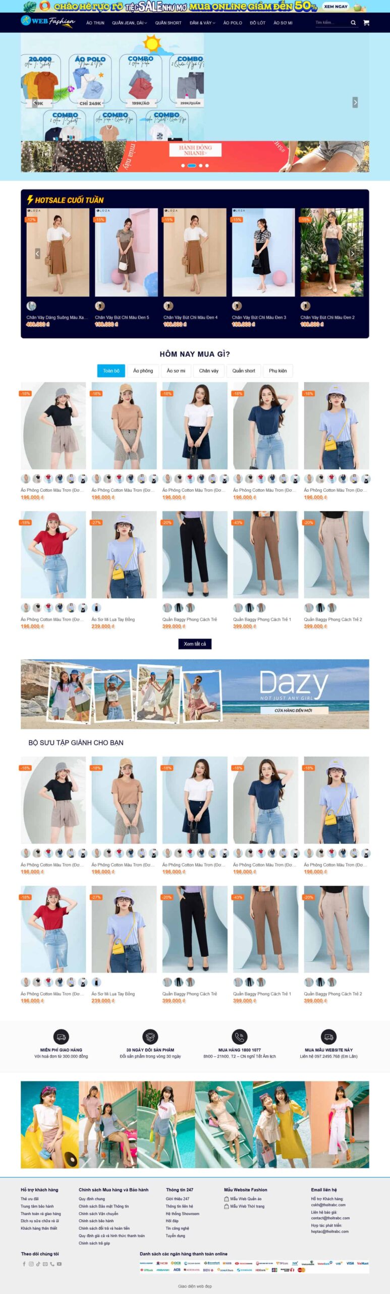 Website Thời Trang 06 giao diện website bán thời trang nữ và phụ kiện chuyên nghiệp