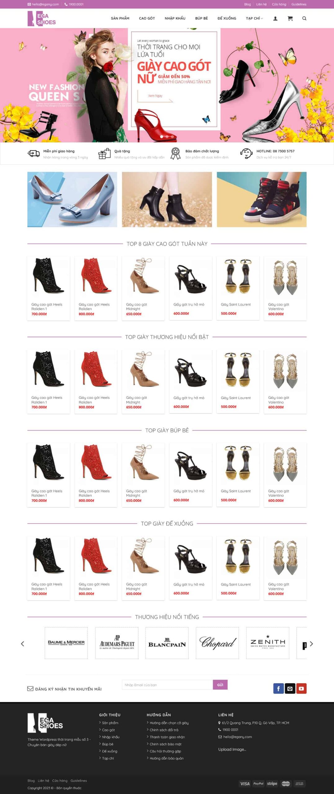 Website Thời Trang 5 giao diện website bán hàng giày thời trang nữ chuyên nghiệp