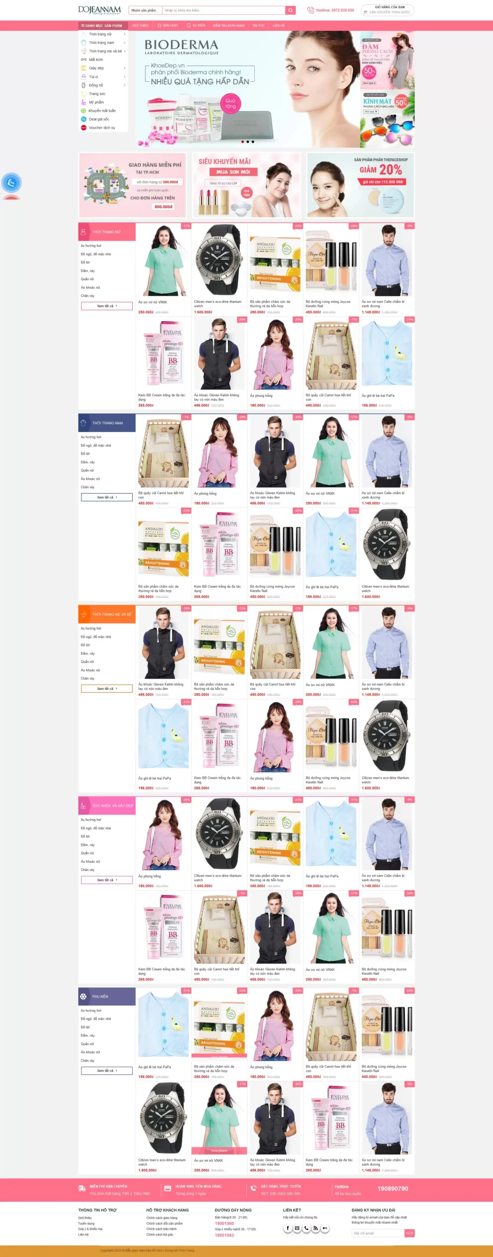 Website Thời Trang Mỹ Phẩm giao diện website bán mỹ phẩm và thời trang trực tuyến