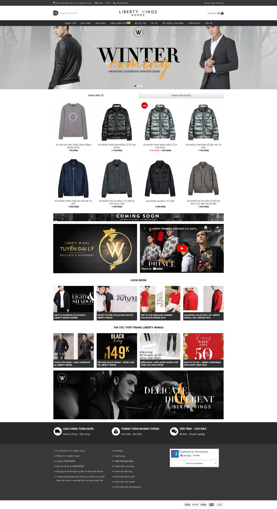 Website Thời Trang Nam 01 giao diện website bán thời trang nam cao cấp chuyên nghiệp