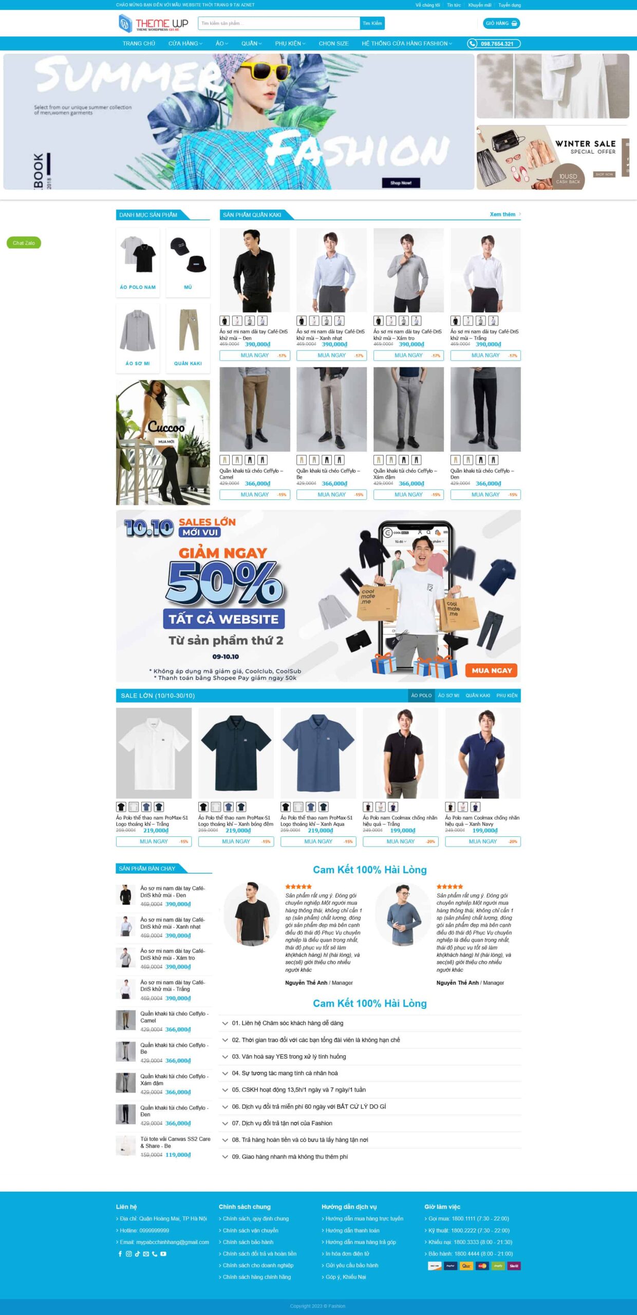 Website Thời Trang Nam giao diện website bán quần áo nam
