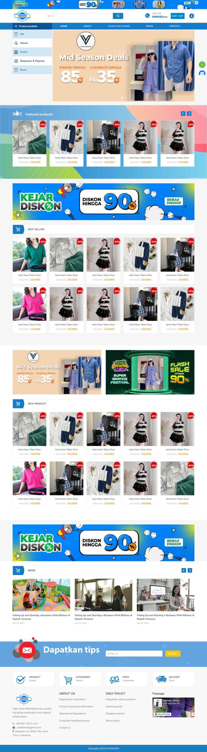 Website Thời Trang Quần Áo 10 giao diện website bán quần áo thời trang flash sale giảm giá sốc