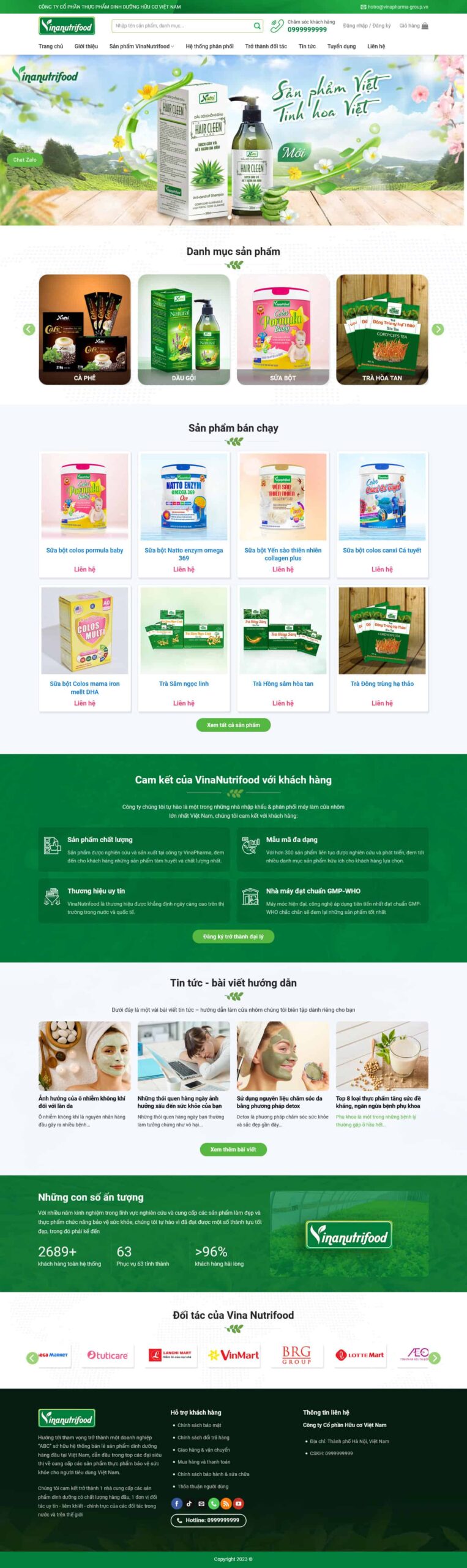 Website Thực Phẩm Chức Năng 01 giao diện website bán thực phẩm chức năng chuẩn SEO cho doanh nghiệp kinh doanh sức khỏe