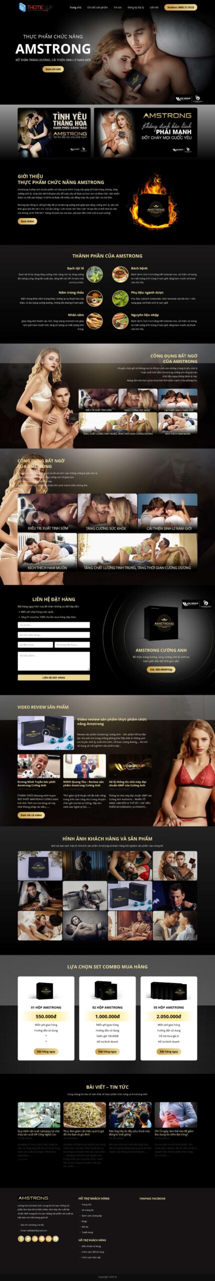 Website Thực Phẩm Chức Năng 03 mẫu website bán hàng thực phẩm chức năng sinh lý nam