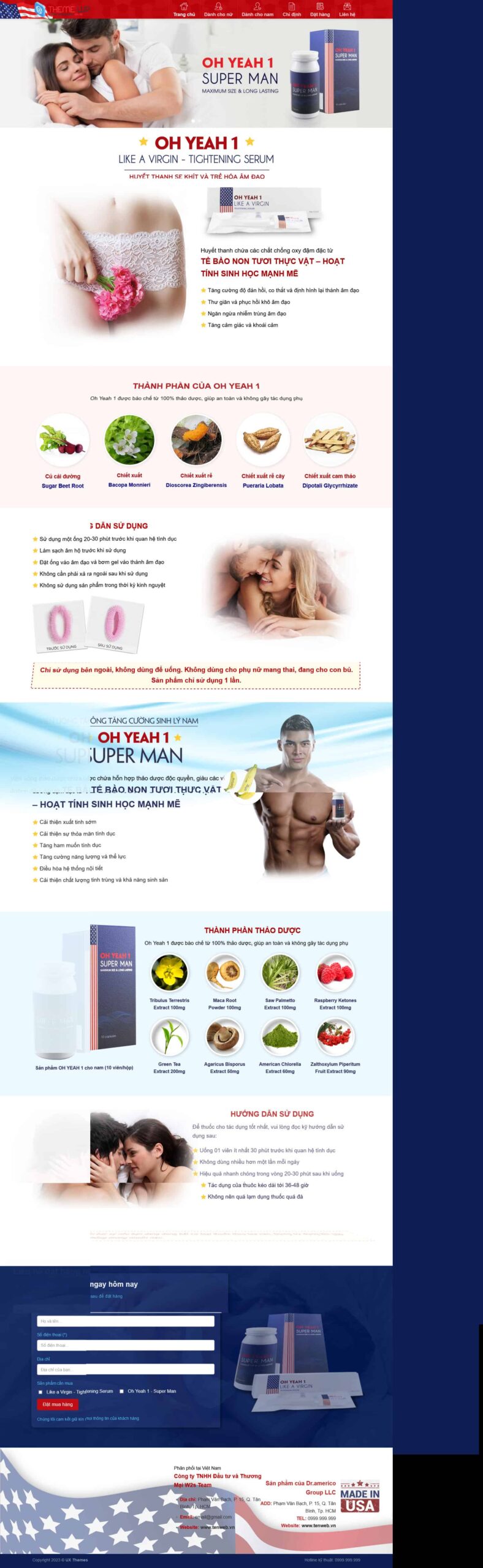 Website Thực Phẩm Chức Năng 04 mẫu website bán hàng thực phẩm chức năng sinh lý nam nữ