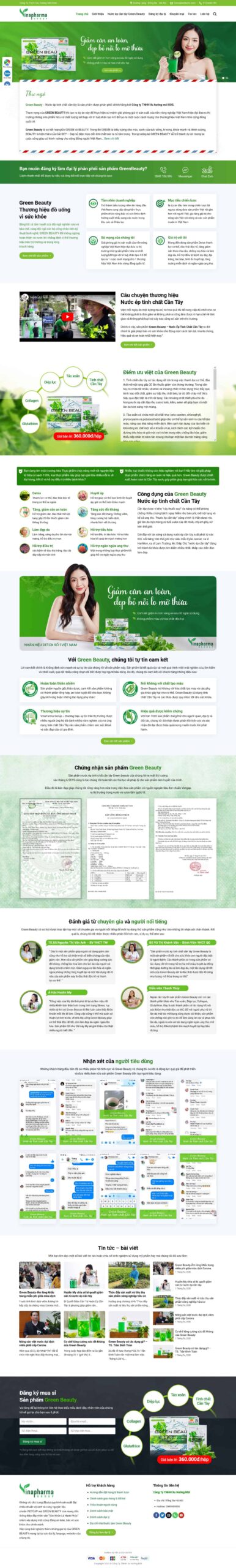 Website Thực Phẩm Chức Năng 21 mẫu website bán hàng sản phẩm giảm cân và làm đẹp Green Beauty