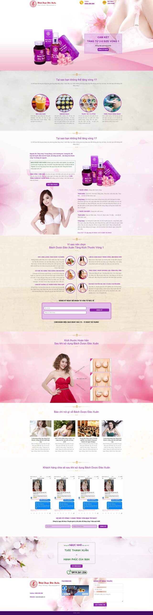 Website Thực Phẩm Chức Năng Nâng Ngực mẫu website bán hàng mỹ phẩm và sản phẩm làm đẹp