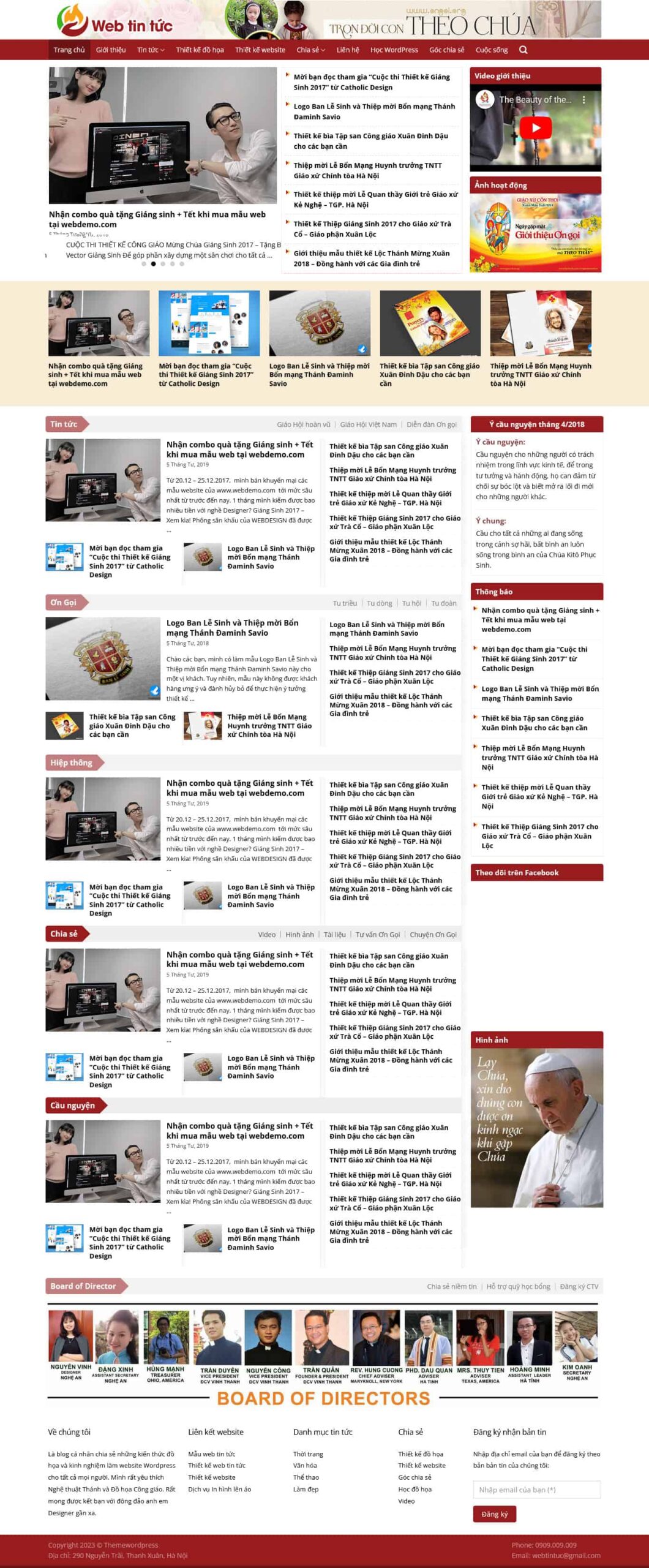 Website Tin Tức 02 giao diện website tin tức Công giáo chia sẻ nội dung tôn giáo cộng đồng