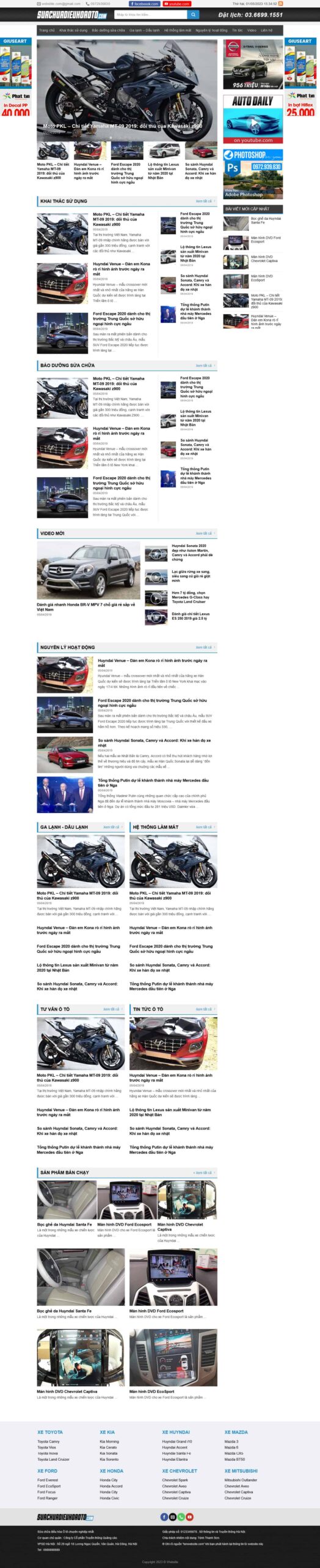Website Tin Tức 05 giao diện website tin tức ô tô xe máy chuyên ngành