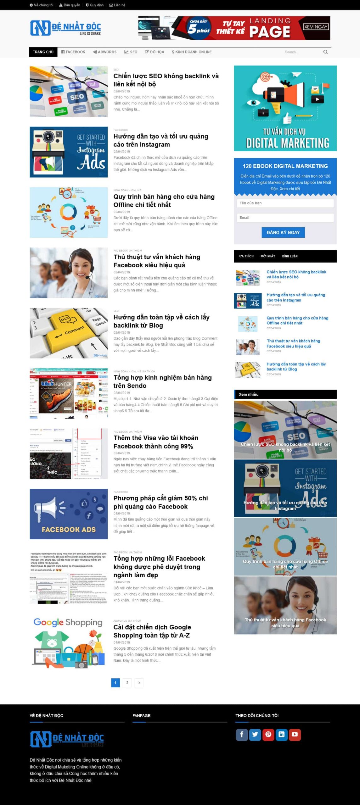 Website Tin Tức 06 giao diện website tin tức marketing và kinh doanh online chuyên nghiệp