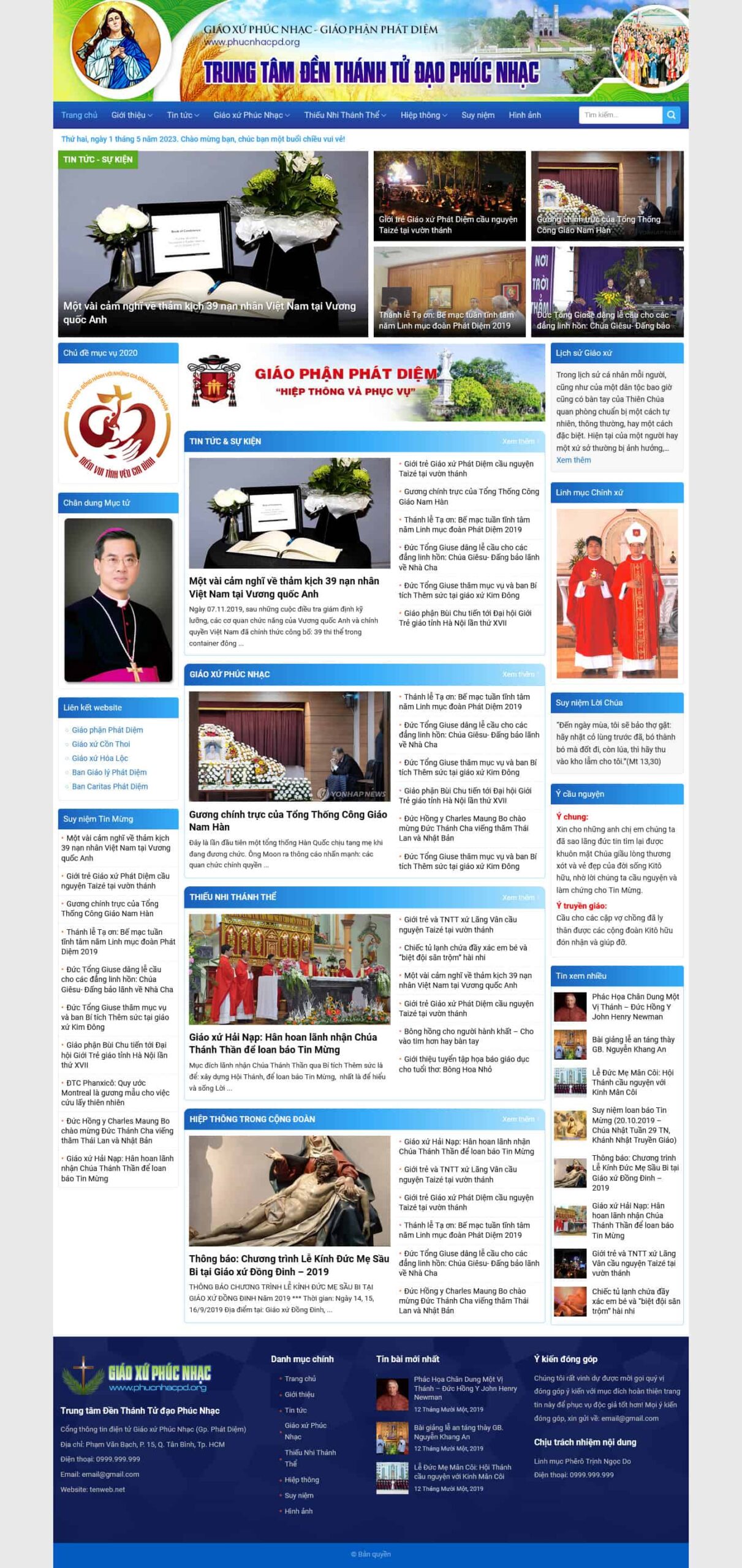 Website Tin Tức 08 giao diện website tin tức tôn giáo giáo xứ cổng thông tin Công giáo