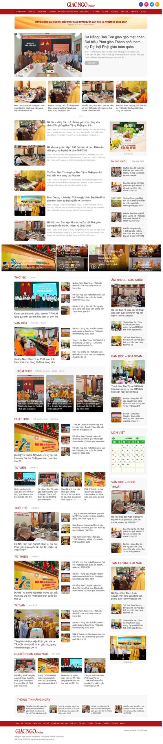 Website Tin Tức 20 Tin Tức Phật Giáo giao diện website tin tức Phật giáo trực tuyến chuyên nghiệp