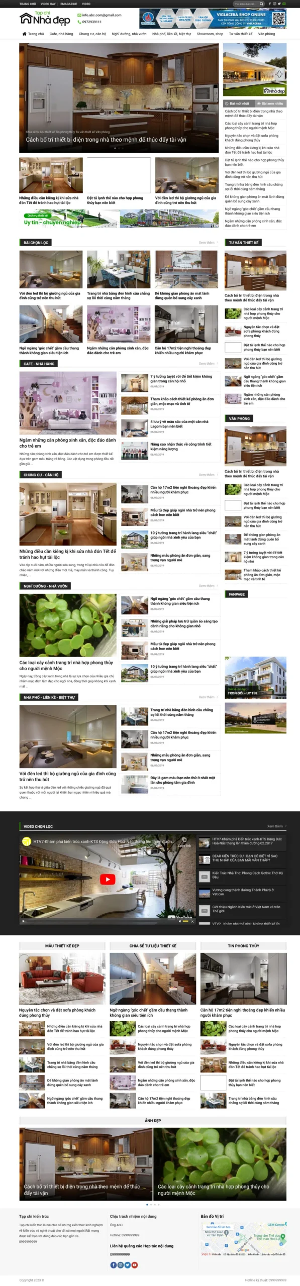 Website Tin Tức Tạp Chí Nhà Đẹp giao diện website tin tức kiến trúc nội thất chuyên nghiệp