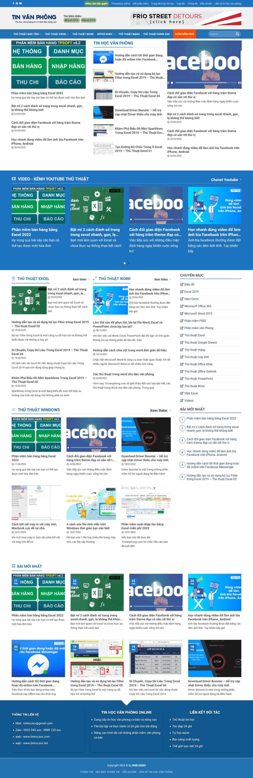 Website Tin Tức Tin Học Văn Phòng giao diện website tin tức chia sẻ thủ thuật và kiến thức văn phòng chuyên nghiệp