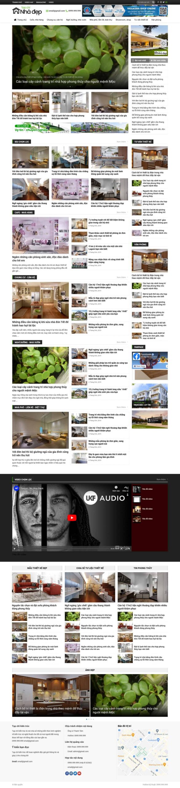 Website Tin Tức Xây Dựng giao diện website tin tức kiến trúc nội thất nhà đẹp