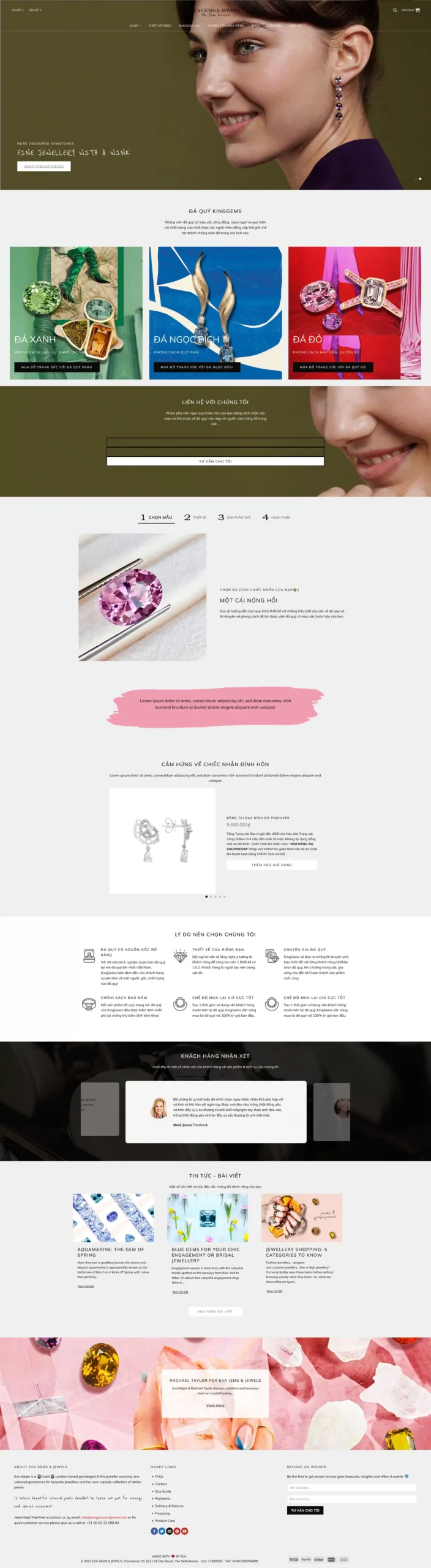 Website Trang Sức 02 giao diện website bán trang sức cao cấp và đá quý thiên nhiên chuyên nghiệp