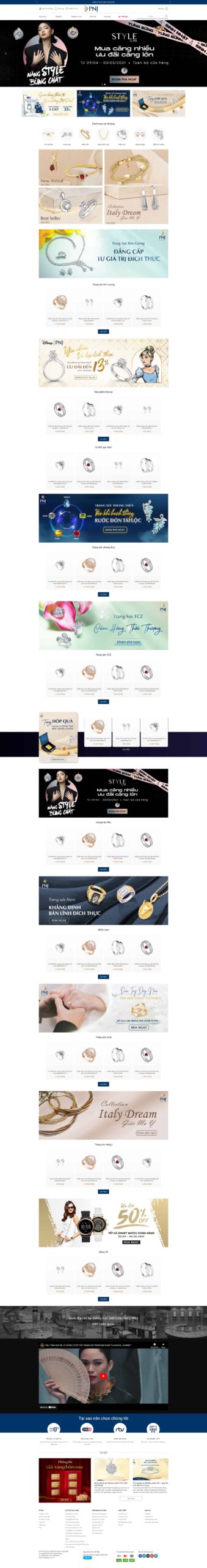 Website Trang Sức giao diện bán hàng trang sức sang trọng, bố cục chuẩn SEO