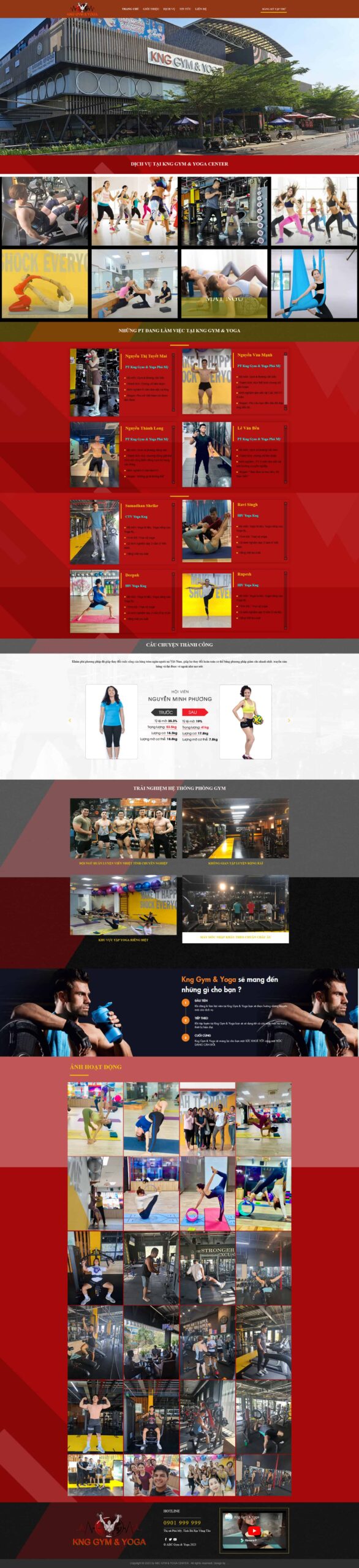 Website Trung Tâm Tập Gym 01 – giao diện website phòng gym và trung tâm tập luyện chuyên nghiệp