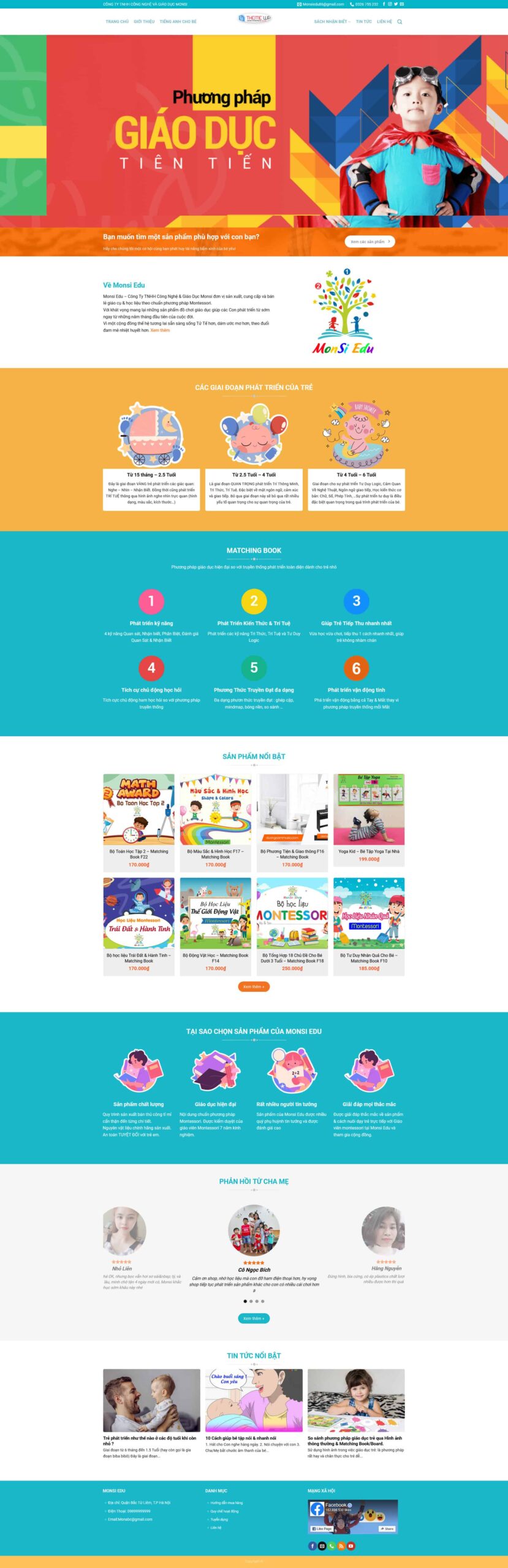 Website Trường Học 07 – giao diện website giáo dục trẻ em và Montessori chuyên nghiệp