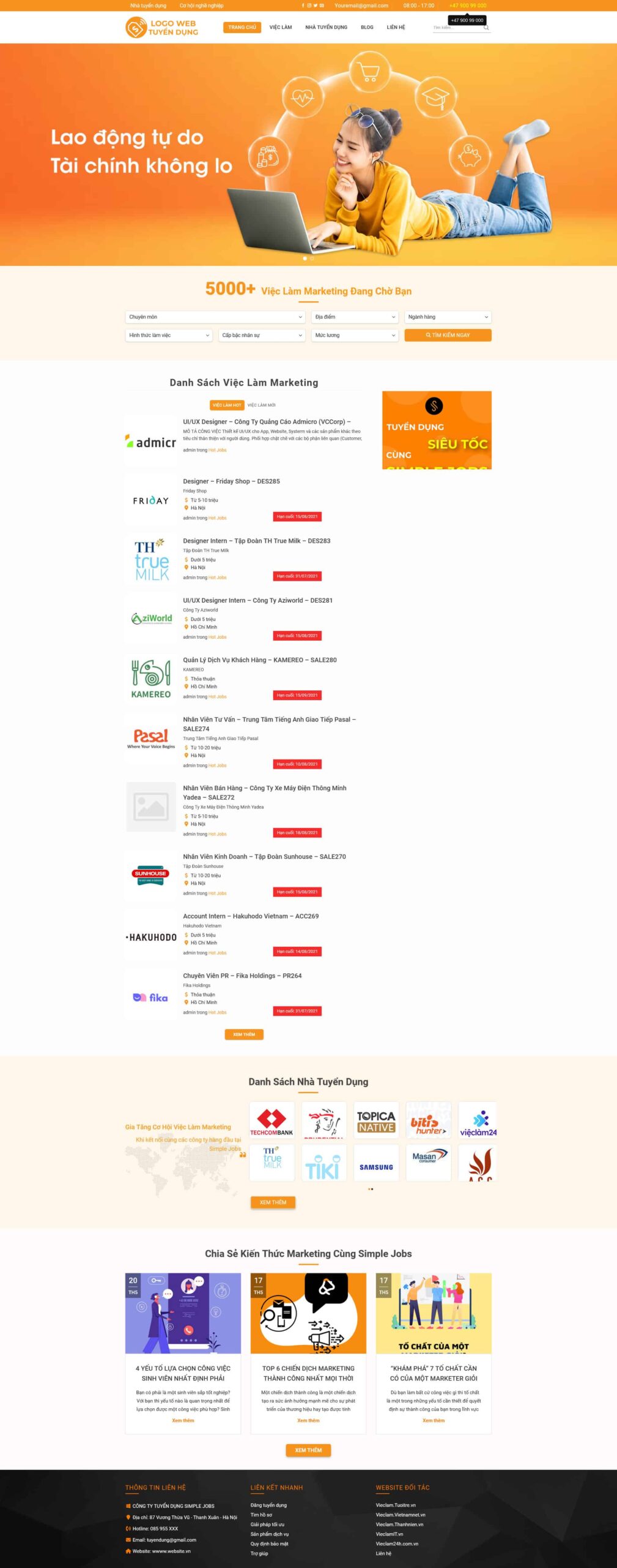 Website Tuyển Dụng 02 – giao diện website tuyển dụng việc làm chuyên nghiệp