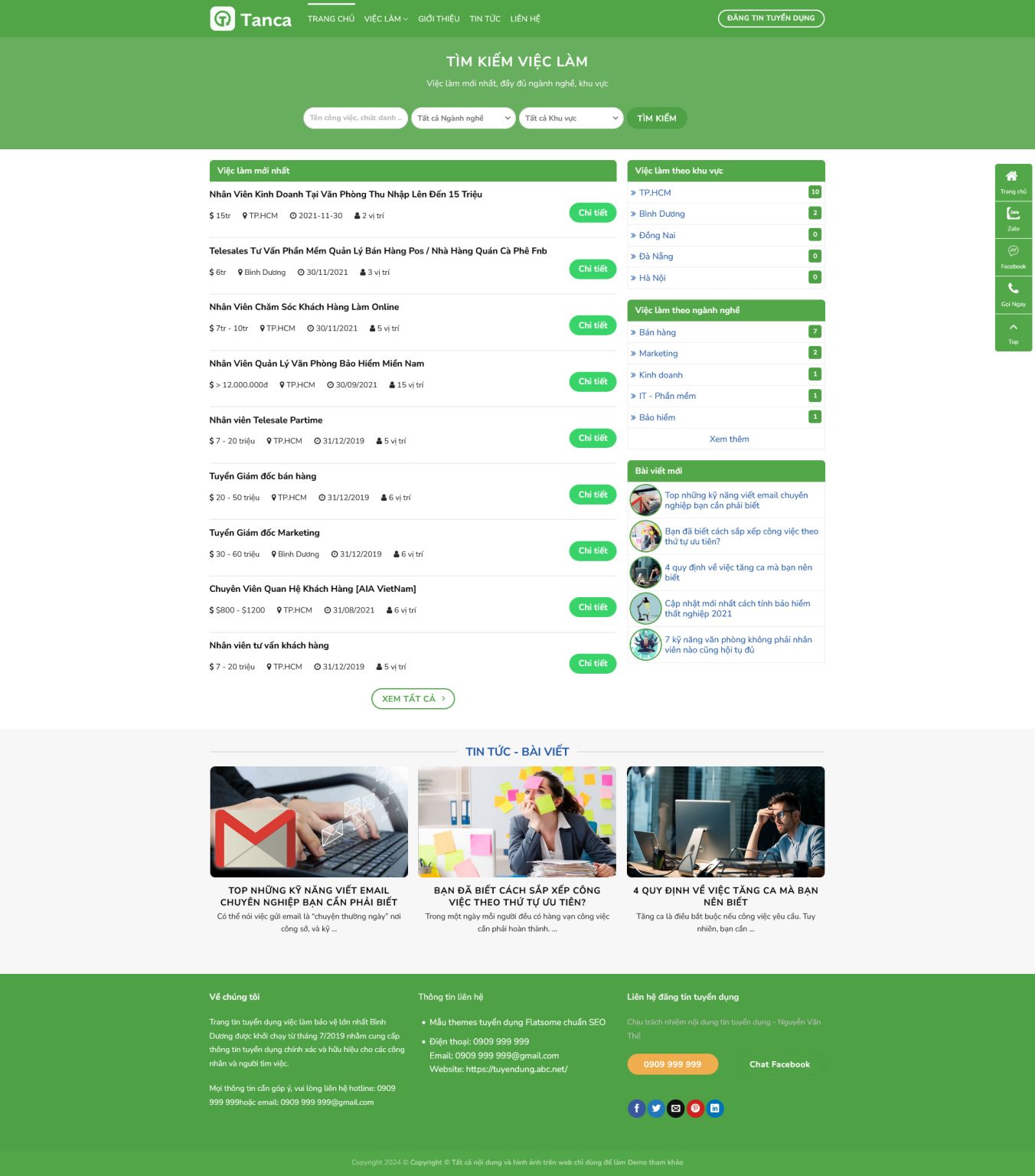 Website Tuyển Dụng – giao diện website dịch vụ tuyển dụng và tìm việc làm trực tuyến chuyên nghiệp