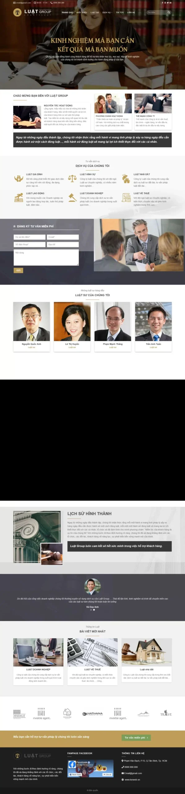 Website Văn Phòng Luật Sư 02 – giao diện website văn phòng luật sư chuyên nghiệp, bố cục rõ ràng, dễ tư vấn.