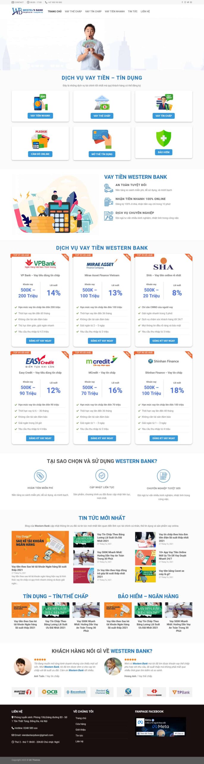 Website Vay Tiền 02 giao diện website dịch vụ vay tiền tín dụng chuyên nghiệp