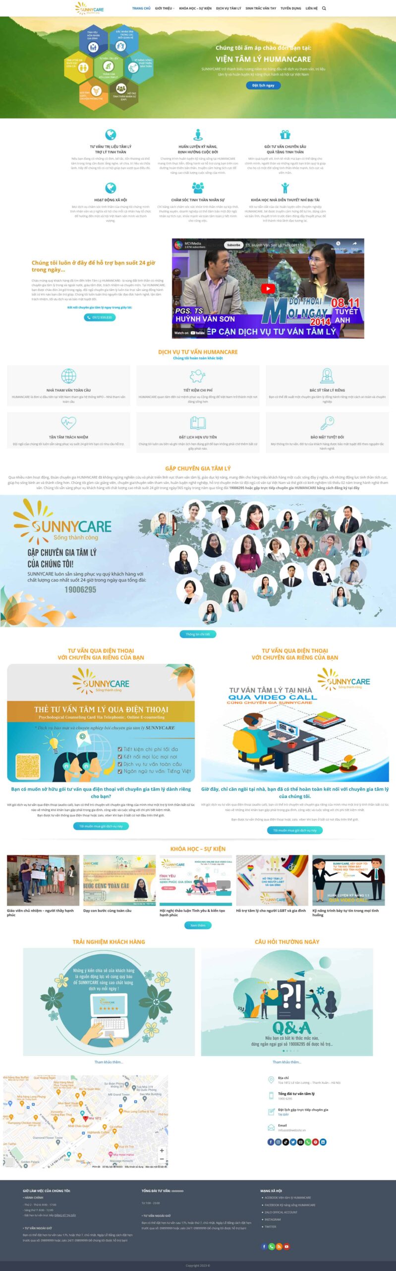 Website Viện Tâm Lý giao diện website tư vấn tâm lý và chia sẻ kiến thức sức khỏe tinh thần chuyên nghiệp