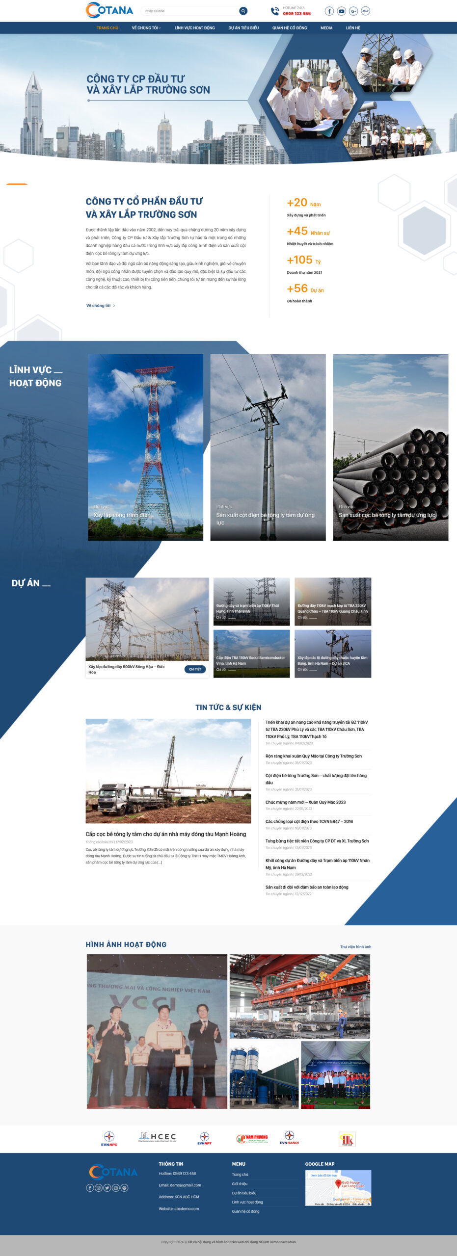 Website Xây Dựng Cầu Đường – giao diện website công ty xây dựng cầu đường chuyên nghiệp