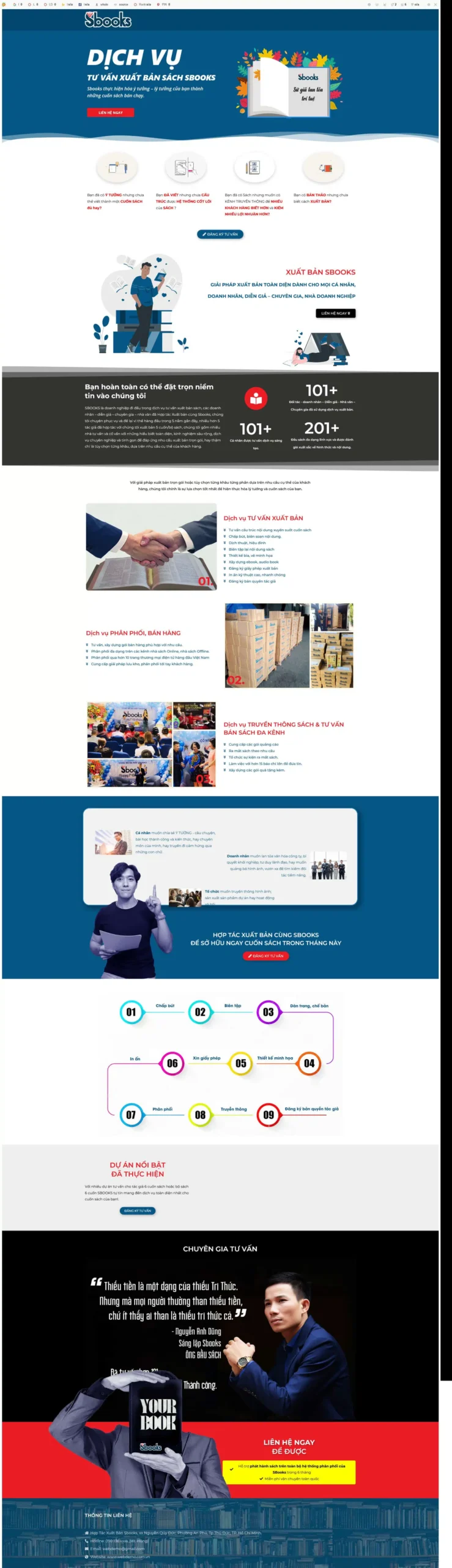 Website Xuất Bản Sách – giao diện website dịch vụ tư vấn và xuất bản sách chuyên nghiệp