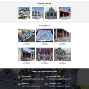 Tính năng nổi bật của Website Xưởng Đá Mỹ Nghệ Website Xưởng Đá Mỹ Nghệ thuộc danh mục Website Công Ty. Được thiết kế dành cho các cơ sở sản xuất, kinh doanh đá mỹ nghệ với giao diện trang trọng, hình ảnh thực tế sắc nét. Bố cục tập trung vào sản phẩm, công trình và giá trị thủ công truyền thống giúp doanh nghiệp dễ dàng thu hút khách hàng. • Banner hình ảnh công trình ấn tượng: Hiển thị các sản phẩm đá mỹ nghệ như lăng mộ, nhà thờ họ, tượng đá tạo sự uy tín và chuyên nghiệp. • Giới thiệu xưởng đá chi tiết: Trình bày lịch sử, tay nghề và kinh nghiệm chế tác đá mỹ nghệ. • Danh mục sản phẩm rõ ràng: Phân loại các hạng mục như lăng mộ đá, mộ đá, công trình đá, nhà thờ họ giúp khách hàng dễ tìm kiếm. • Sản phẩm nổi bật: Hiển thị các mẫu đá tiêu biểu với hình ảnh thực tế và thông tin liên hệ nhanh. • Cam kết chất lượng: Nhấn mạnh tay nghề nghệ nhân, chất lượng sản phẩm và chính sách bảo hành. • Khu vực công trình thực tế: Giúp khách hàng đánh giá năng lực thi công và độ uy tín của xưởng. • Tin tức – chia sẻ hữu ích: Cập nhật kiến thức phong thủy, kinh nghiệm chọn đá và thi công công trình. • Thông tin liên hệ rõ ràng: Hiển thị hotline, địa chỉ giúp khách hàng dễ dàng kết nối. Với bố cục rõ ràng, tập trung vào sản phẩm và uy tín nghề truyền thống. Website Xưởng Đá Mỹ Nghệ phù hợp cho các cơ sở đá mỹ nghệ, xưởng chế tác và đơn vị thi công muốn phát triển thương hiệu và mở rộng khách hàng.